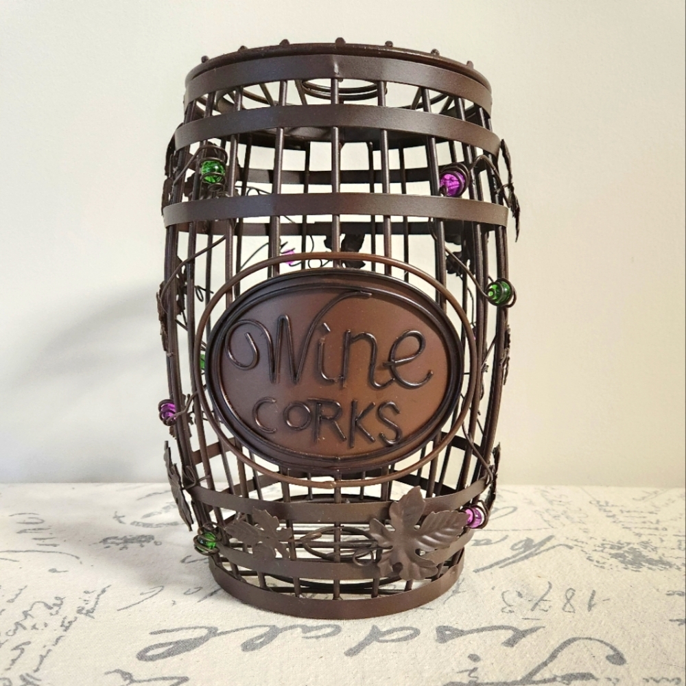 Metal Caged Barrel Cork Holder
